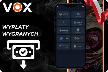 Wypłata wygranych w aplikacji Vox